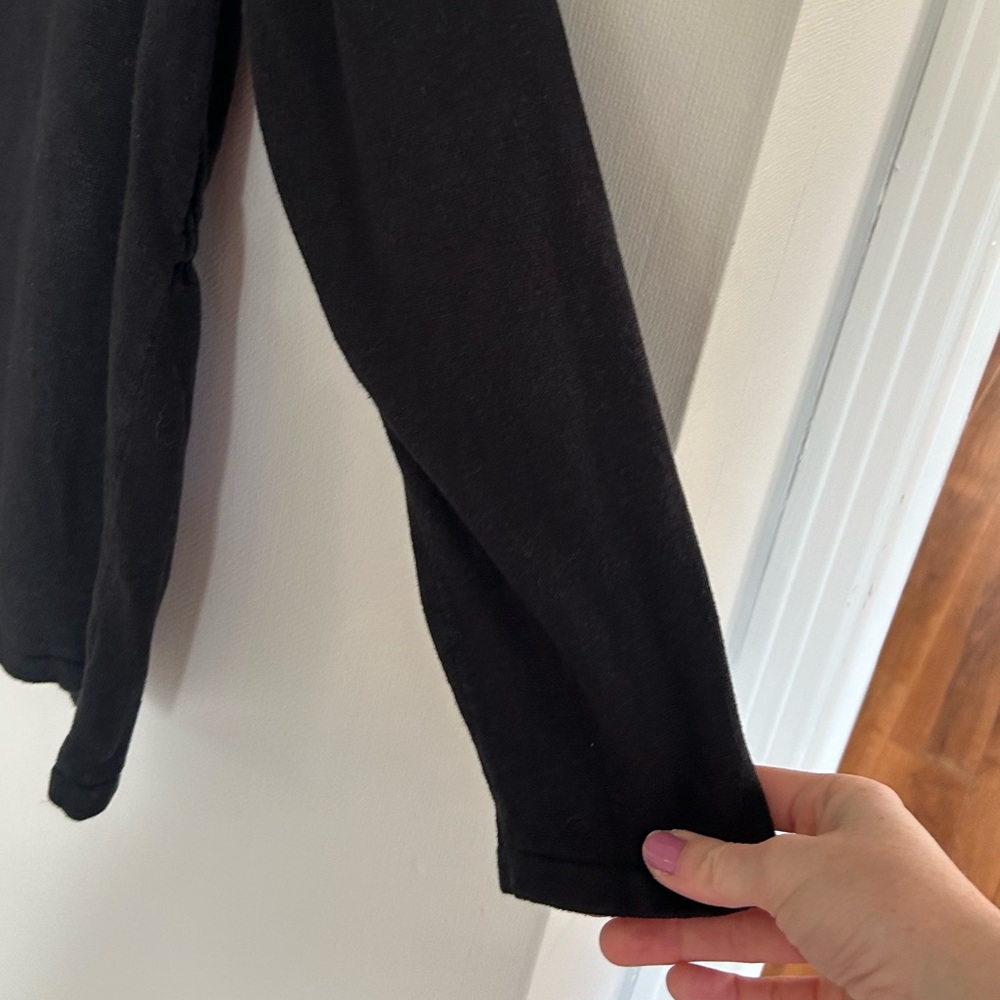 J. Jill Linen Rayon Knit Washed Black 3 Button Cardigan Relaxed Minimalist Sz XL - Picture 7 of 16